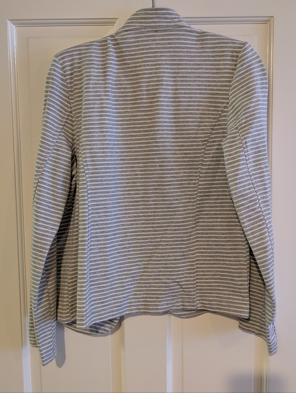 Tommy Hilfiger Gray and White Striped Military-Inspired Blazer - Picture 4 of 4